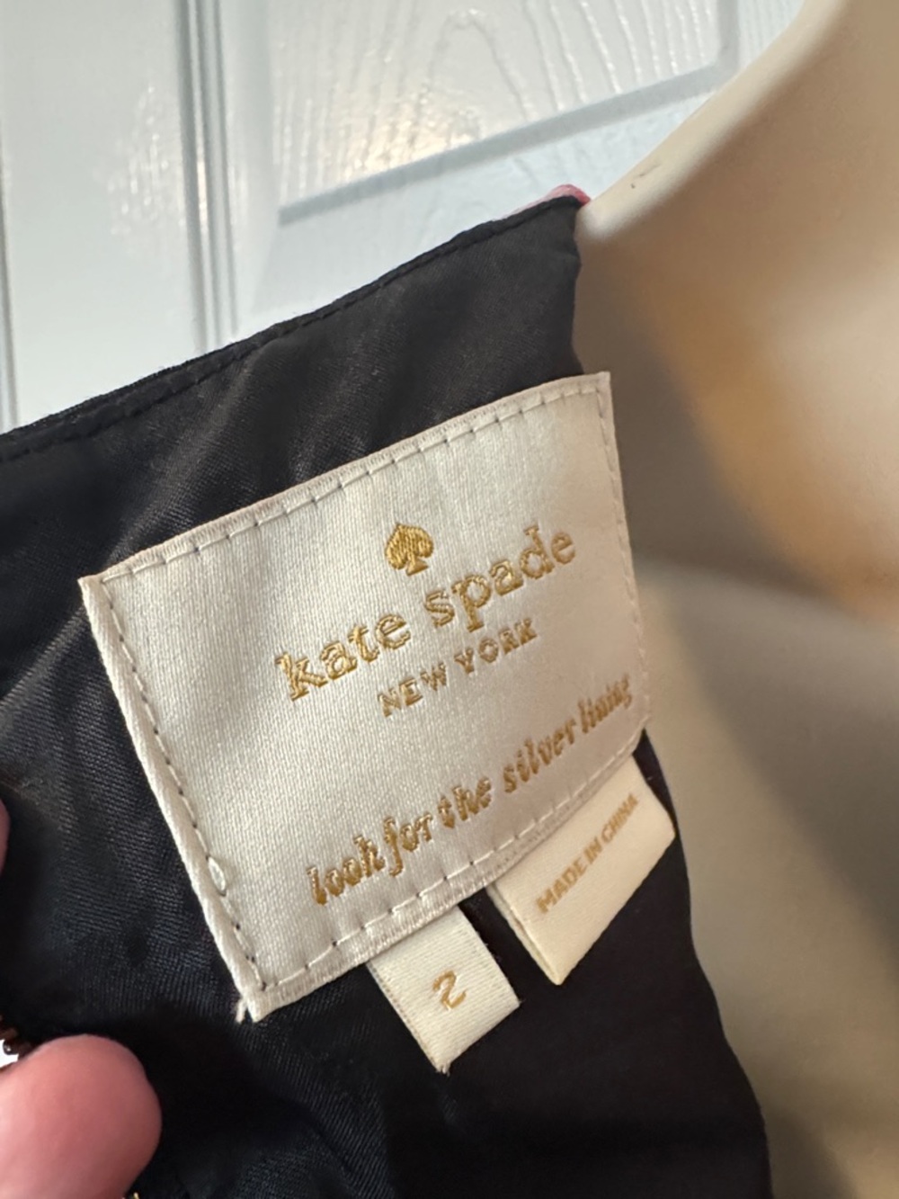 Kate Spade Black Floral Midi Dress with Pink Rose Print. - Picture 6 of 6